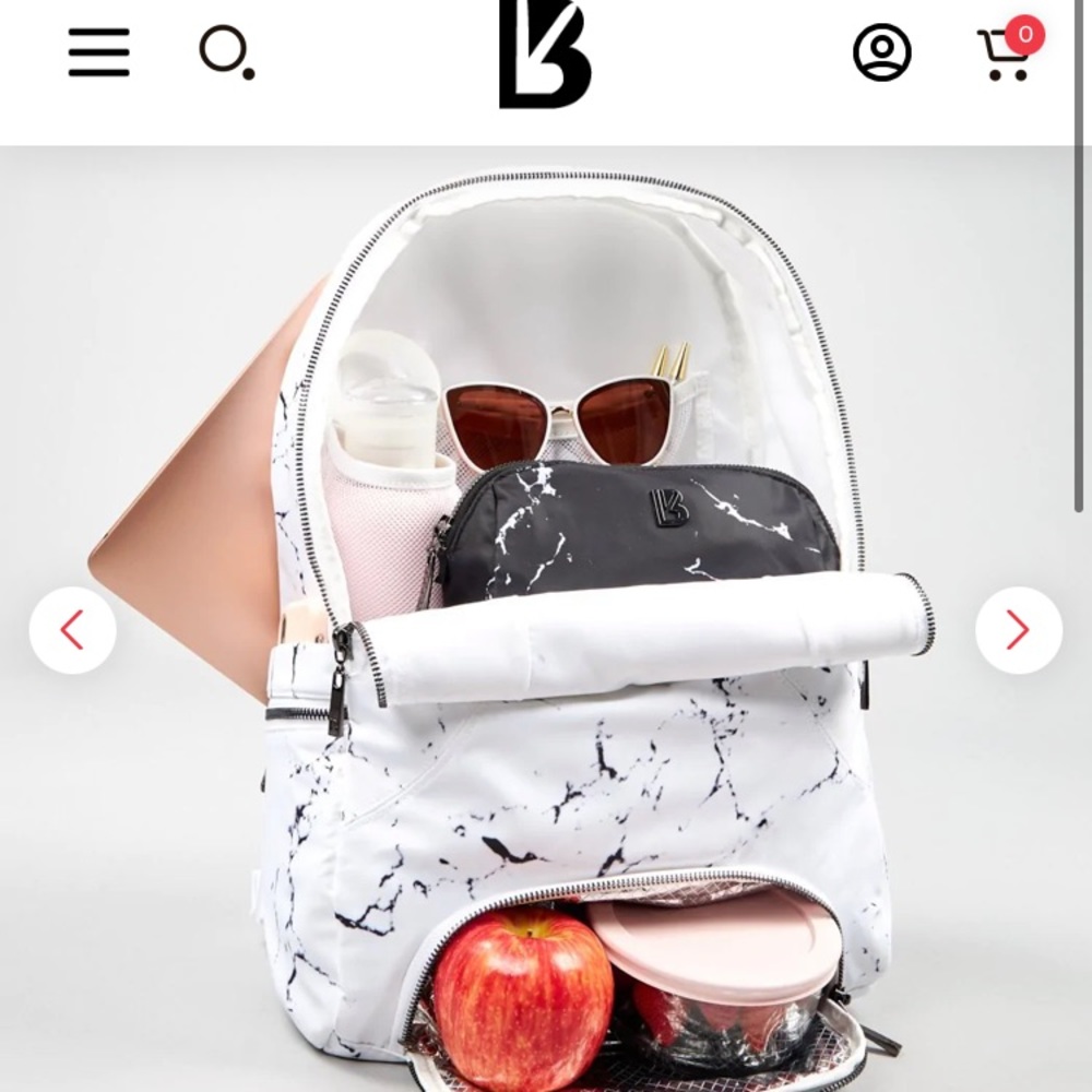 Buffbunny Game Changer Backpack- White Marble NEW W/ TAGS